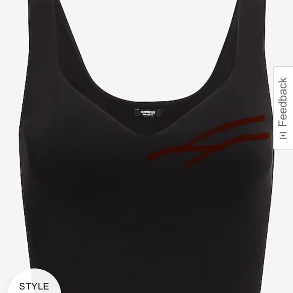 Express Body Contour High Compression Sweetheart Neckline Cropped Tank - Picture 4 of 5